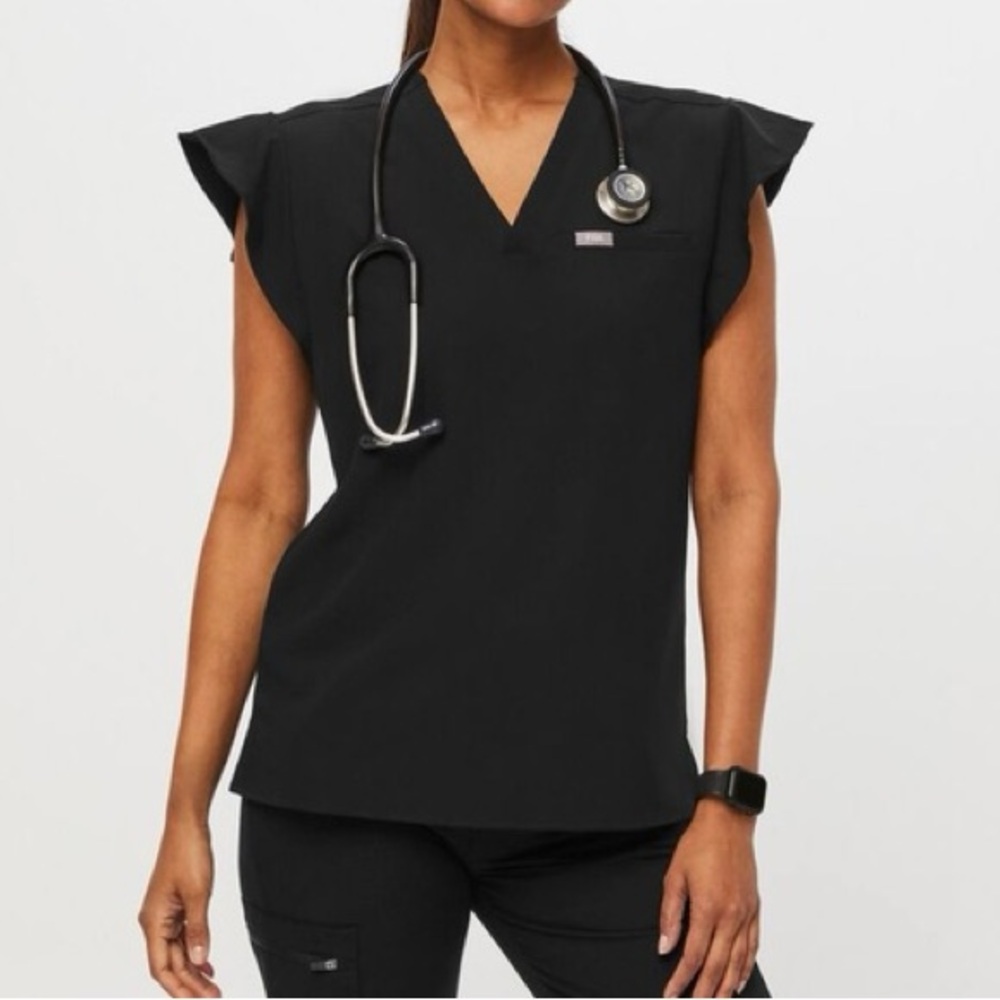 FIGS Natal Flutter Sleeve Scrub Top